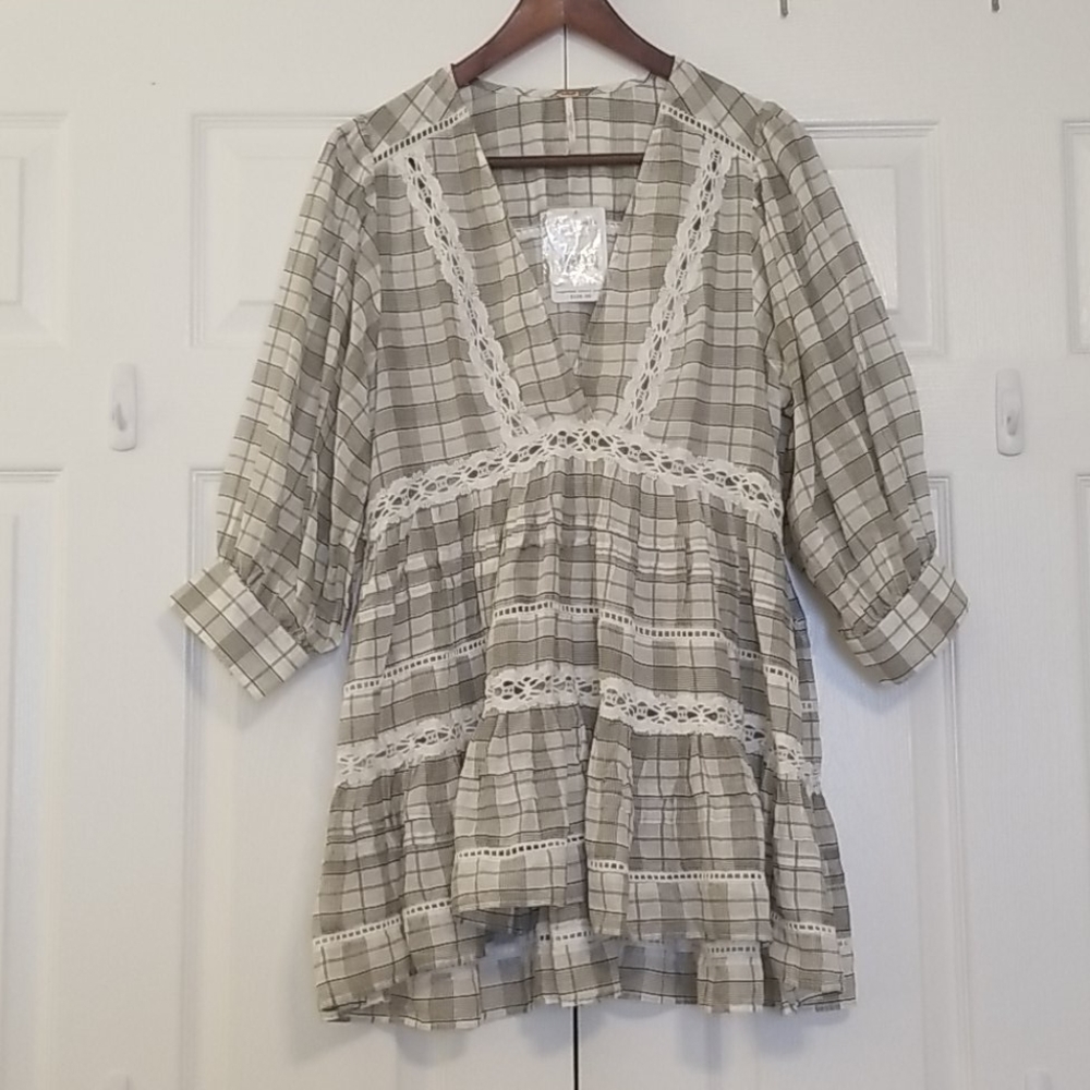 FREE PEOPLE Time Out plaid tunic